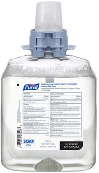 PURELL® Food Processing HEALTHY SOAP® 0.5% PCMX Antimicrobial E2 Foam Handwash for CS4 Dispensers. 1250 mL. 4 Refills/Case.