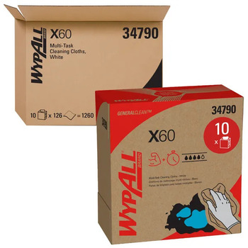 WypAll* X60 Wipers,  HYDROKNIT, 9 1/8 x 16 4/5, 126/Box, 10 Boxes/Case