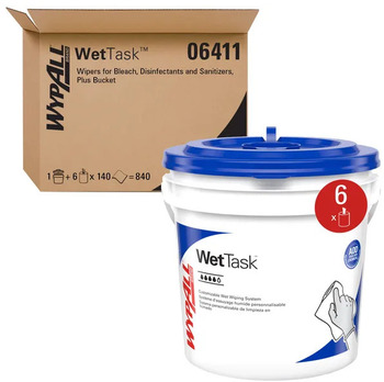 Kimtech* Wipers for the WETTASK* Refillable Wet Wiping System,  12 x 12 1/2, 90/Roll, 6 Rolls/Carton