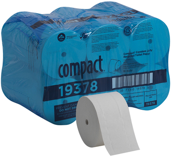 COMPACT® CORELESS 2-PLY RECYCLED TOILET PAPER BY GP PRO (GEORGIA-PACIFIC), 18 ROLLS PER PACKAGE