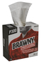 A Picture of product 871-132 Brawny Industrial™ 4-Ply Scrim Reinforced Paper Wipers.  9.25" x 16.7".  White Color.  166 Wipers/Pop-up Box.