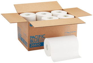 Pacific Blue Ultra™ 9” Paper Towel Rolls (Previously Sofpull®) By Gp Pro (Georgia Pacific), White, 6 Rolls Per Case