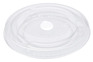 A Picture of product ACR-CFL1224 FLAT COMPOSTABLE LID CLEAR CPLA FITS 12-24 OZ CUPS 1000  PER CASE