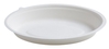 A Picture of product FIS-42OB24 Conserveware Oval Bagasse Bowls. 24 oz. 9.5 x 6 X 1.45 in. White. 125/bag, 2 bags/case.