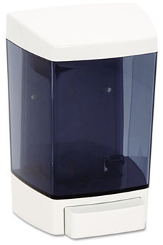 Impact® Clearvu® Plastic Soap Dispenser. 46 oz. 5.5 X 4.25 X 8.5 in. White and Translucent.