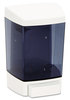 A Picture of product IMP-9346 Impact® Clearvu® Plastic Soap Dispenser. 46 oz. 5.5 X 4.25 X 8.5 in. White and Translucent.
