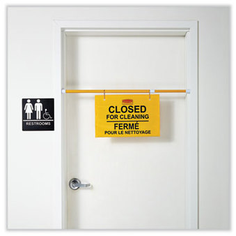 Site Safety Hanging Sign with Multi-Lingual "Closed for Cleaning" Imprint.