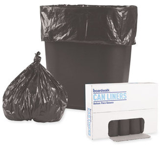Boardwalk® Low-Density Can Liners,  17 x 17, .35 Mil, 4 Gallon, Black, 50 Bags/Roll, 20/CT
