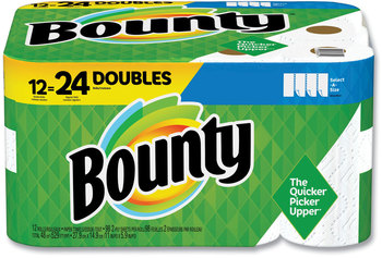 Bounty® Select-a-Size 2-Ply Kitchen Roll Paper Towels. 5.9 X 11 in. White. 90 sheets/roll, 12 rolls/carton.