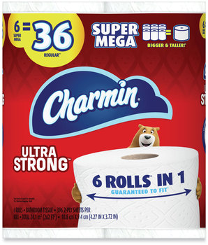 Charmin® Ultra Strong Bathroom Tissue, Septic Safe, 2-Ply, White, 396 Sheet/Roll, 6 Rolls/Pack, 3 Packs/Carton