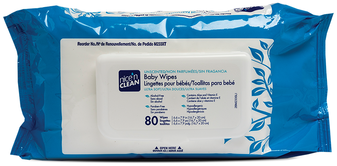 Nice'n Clean® Baby Wipes. Unscented. 80 wipes/pack, 12 packs/case.