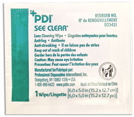 PDI See Clear® Eye Glass Cleaning Wipes, 120 Wipes/Box, 12 Boxes/Case