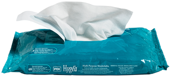 Hygea Multi-Purpose Washcloths - Resealable, 48 Wipes/Pack, 12 Packs/Case