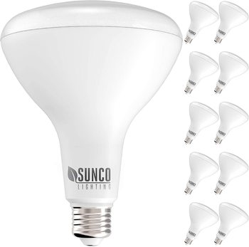 Sunco Lighting Dimmable BR40 LED Indoor Flood Light Light Bulbs. E26 Base. 100W Equivalent. 6000K. Daylight White. 10/pack.