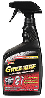 Spray Nine® Grez-off Heavy-Duty Degreaser. 32 oz. Orange. Citrus scent. 12 spray bottles/carton.