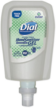 Dial® Professional Antibacterial Gel Hand Sanitizer Refill for FIT Touch Free Dispenser, 1.2 L Bottle, Fragrance-Free, 3/Carton