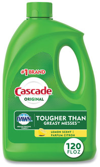 Cascade® Dishwasher Gel with Dawn®,  Lemon, 120 oz Bottle, 4/Carton