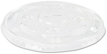 Dart PET Lids with Straw Slot and Identification Buttons. 30-32 oz. Clear. 1000/case.
