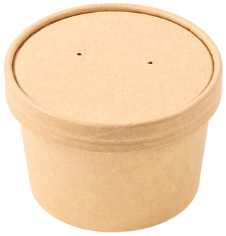 AmerCareRoyal Paper Food Container and Lid Combo. 8 oz. Kraft. 250/case.