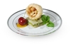 A Picture of product FIS-506WH Fineline Silver Splendor Dessert Plates. 6 in. White and Silver. 15/pack, 10 packs/case.
