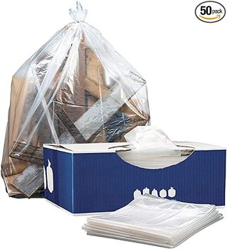 Plasticplace Contractor Heavy Duty Trash Bags. 3.0 mil. 55-60 gal. 37.5 X 56.6 in. Clear. 50 bags/case.