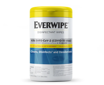 Everwipe Disinfectant Wipe Canisters. 75 wipes/canister, 6 canisters/case.