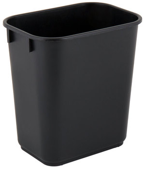 Lavex Janitorial Rectangular Wastebasket. 13 qt. / 3 gal. Black.