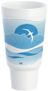 Dart J Cup® EPS Insulated Foam Pedestal Cups. 44 oz. Horizon® Ocean Blue. 15 cups/sleeve, 20 sleeves/case.