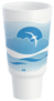 A Picture of product 107-432 Dart J Cup® EPS Insulated Foam Pedestal Cups. 44 oz. Horizon® Ocean Blue. 15 cups/sleeve, 20 sleeves/case.