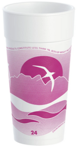 Dart J Cup® EPS Insulated Foam Cups. 24 oz. Horizon® Mauve. 20 cups/sleeve, 25 sleeves/case.