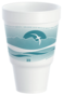 A Picture of product DCC-32AJ32H Dart J Cup® Squat EPS Insulated Foam Pedestal Cup. 32 oz. Horizon® Teal. 25 cups/sleeve, 20 sleeves/case.