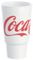 A Picture of product 964-817 Dart J Cup® EPS Insulated Foam Pedestal Cups with Coca-Cola® Design. 32 oz. Red and White. 16 cups/sleeve, 25 sleeves/case.