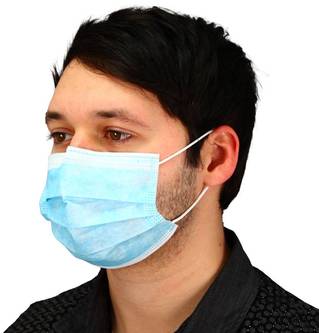 Safety Zone® Polypropylene 3-Ply Face Mask with Ear Loops. One-Size-Fits-All. 17.5 X 9 cm. Light Blue. 50/box.