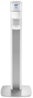 PURELL® MESSENGER™ ES6 Floor Stand - White with Silver Panel (dispenser included)