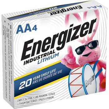 Energizer Industrial AA Lithium Batteries. 4 batteries/pack.