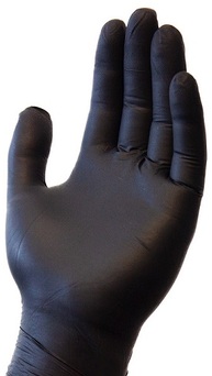 The Safety Zone® Powder Free Heavy-Weight Single-Use Nitrile Gloves. Size Medium. 5 mil. Black. 100/box, 10 boxes/case.