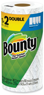 Bounty® Select-a-Size 2-Ply Kitchen Roll Paper Towels. 5.9 X 11 in. White. 90 sheets/double roll, 24 rolls/carton.