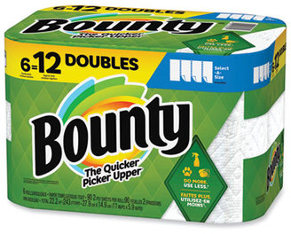 Bounty® Select-a-Size 2-Ply Kitchen Roll Paper Towels. 6 X 11 in. White. 90 sheets/double roll, 6 rolls/carton.
