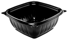 PresentaBowls® Pro Square Polypropylene Bowls. 12 oz. Black.