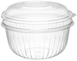 Dart® PresentaBowls® OPS Bowl/Dome Lid Combo. 48 oz. Clear. 63 bowls with lids/case.