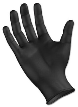 Boardwalk® Disposable General-Purpose Powder-Free Nitrile Gloves. Large. 4.4 mil. 9.5 in. Black. 1,000/carton.