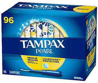 Tampax Pearl Regular Tampons. Unscented. 96/box.
