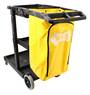 A Picture of product SSE-6850 White® Janitor's Cart with 25 Gallon Vinyl Bag, 25 gal., Gray/Yellow Vinyl Bag
