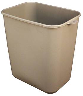 Impact® Plastic Soft-Sided Desk/Office Wastebasket with Pinch'm™. 14 qt. 8.50 X 14.40 X 32.45 in. Beige.