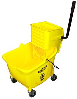 Impact® Value-Plus™ Sidepress Wringer and Plastic Bucket Combo. 26-35 qt. Yellow.