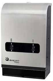 EvoGen® EVNT4 No-Touch, Hands Free, Dual Pad/Tampon Dispenser, Stainless/Black