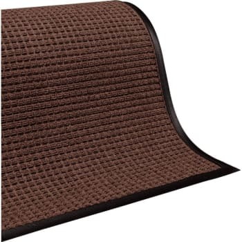 Waterhog™ Classic Border Entrance-Scraper/Wiper-Indoor/Outdoor Mat with Smooth Back. 3 X 10 ft. Dark Brown.