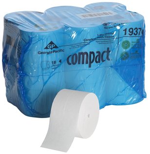 Compact® White Coreless High Capacity 1-Ply Bathroom Tissue.  3,000 Sheets/Roll.