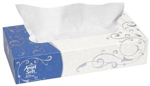 Angel Soft ps Ultra® Premium Facial Tissue, Flat Box.  2-Ply.  White Color.  125 Sheets/Box, 30 Boxes/Case.
