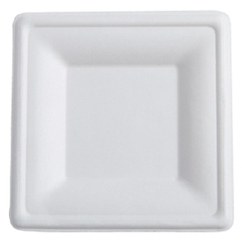 6" SQUARE PLATE, Compostable and PFAS Free, 500 per case